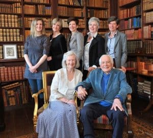 Jennifer and Jeremy Altamount with daughters Alannah, Lukie, Clare, Karen and Sheeyln at the launch of Lord Altamount's memoir 'A Life at Westport House 50 Years A Going' by Mary Robinson. Pic Conor McKeown