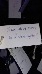 "To win lots of money and be a stone lighter."