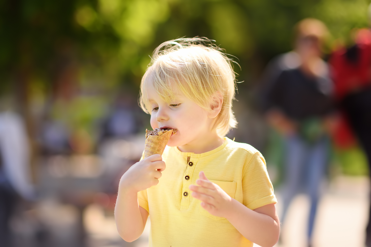 Enjoy ice cream in a cone or cup 