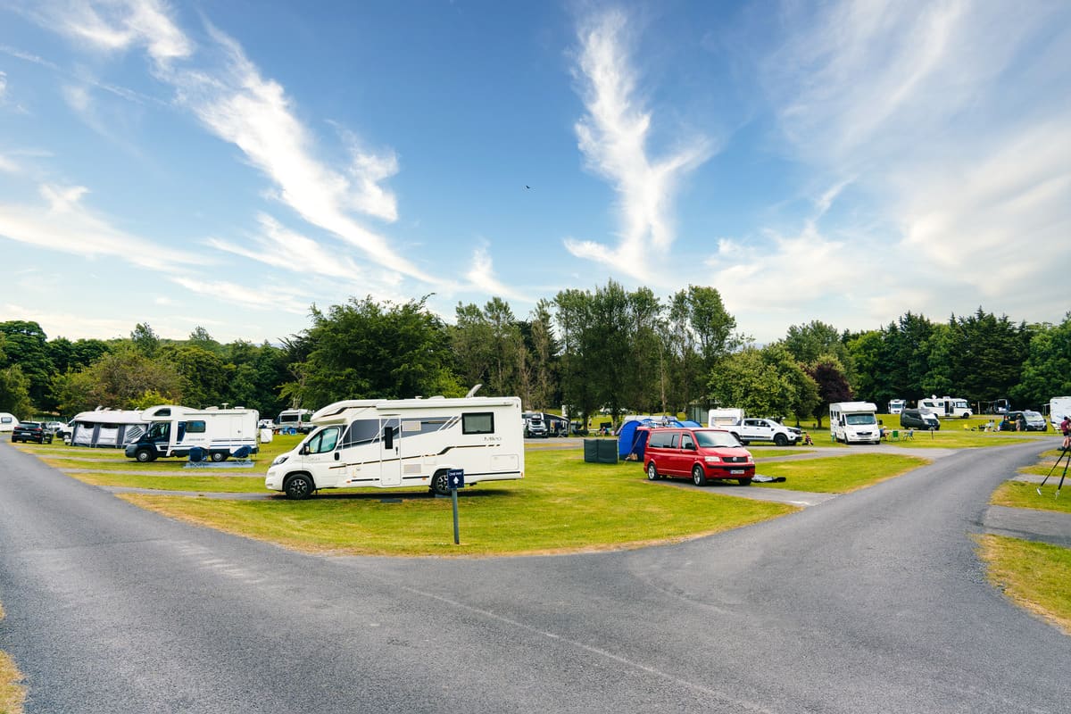 Our Caravan Park at Westport House is suitable for Caravans, Camper Vans & Motorhomes 