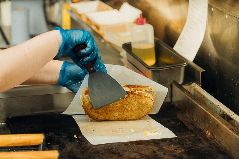 The Toastie Food Truck sourdough toasties are expertly crafted to achieve that perfect crispy, golden-brown crunch