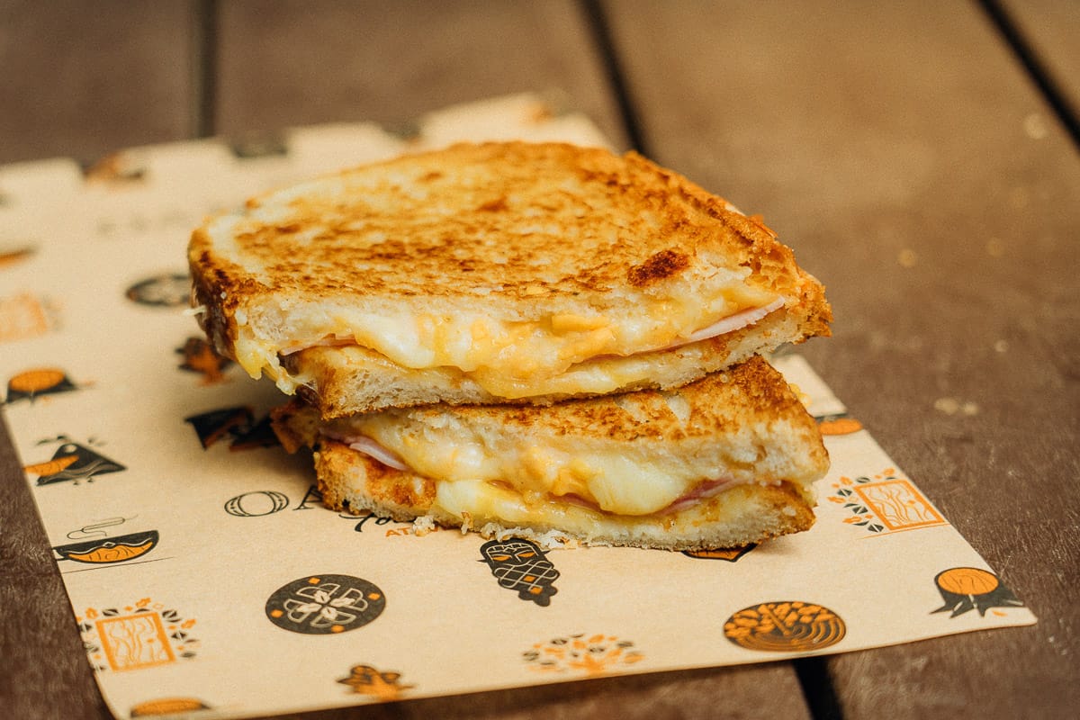 The kids can enjoy the Kids Traditional at the Toastie Food Truck  - a half portion of The Traditional ham & cheese sourdough toastie