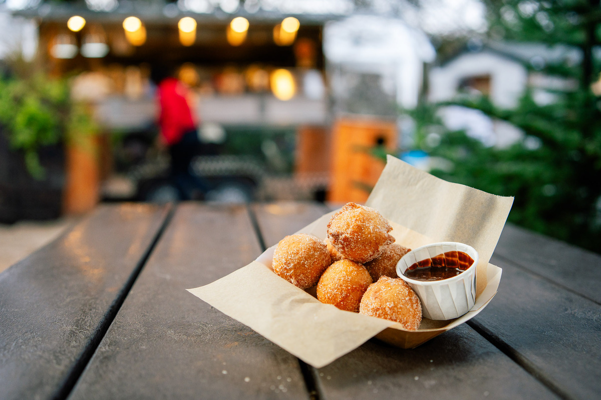 Doughnut chunks with cinnamon sugar, the perfect festive treat at The Westport House food trucks 