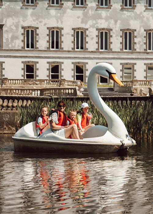 No trip to Westport Estate is complete without a spin on the Swan Pedalos.