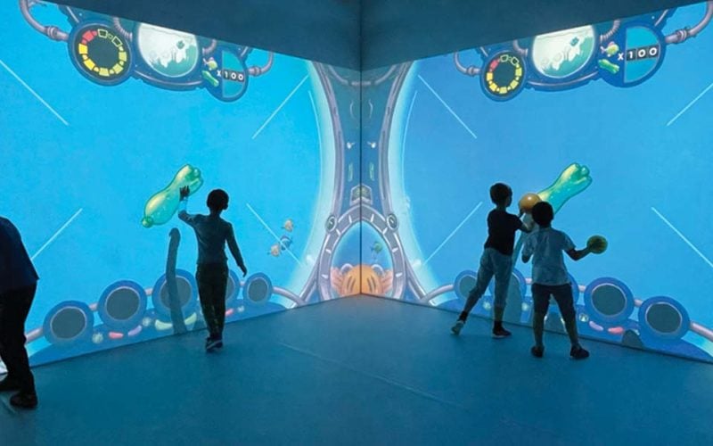 Take on our interactive gaming wall that combines video games and sports. Try Angry Birds game, Westport